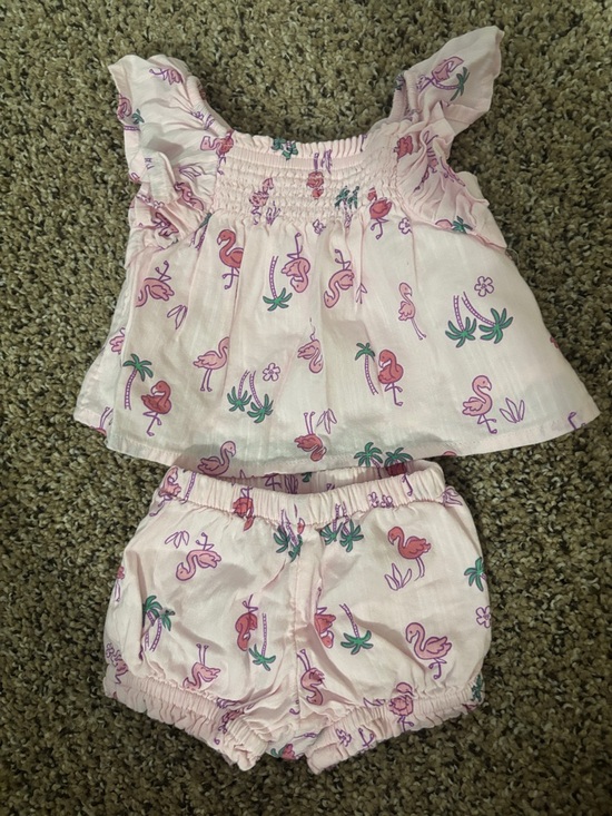 jumping beans Other - Jumping Beans NB Pink Flamingo Print Baby Two-Piece Set